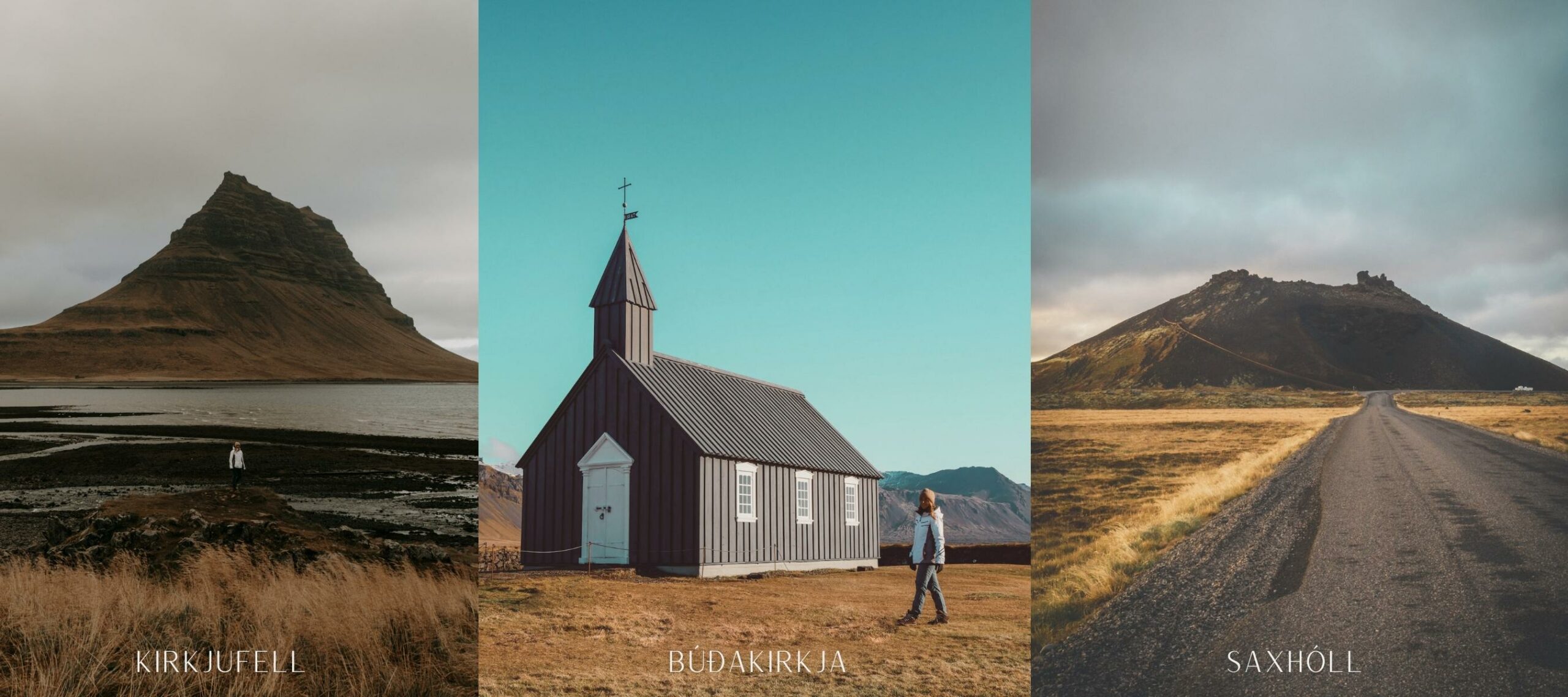 tre panorami iconici della penisola di Snæfellsnes